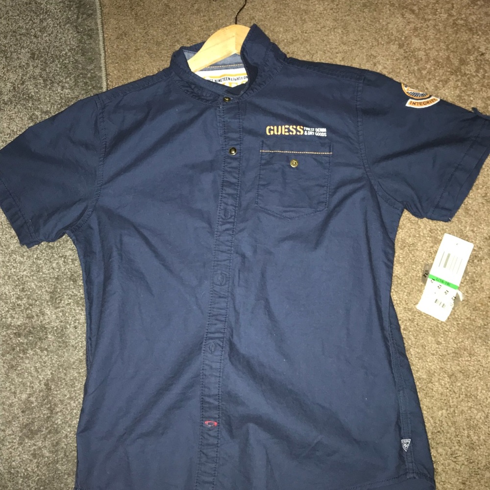 Navy Blue Guess Button Up